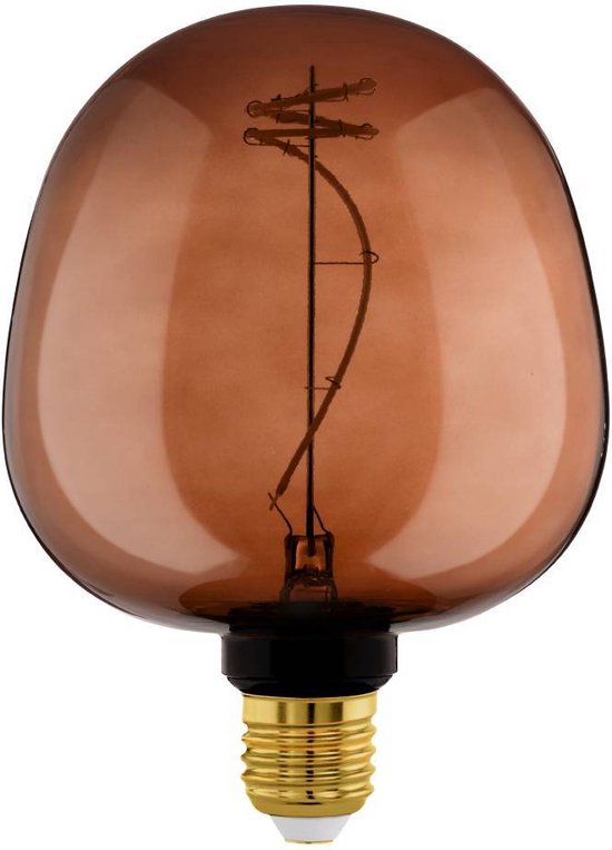EGLO LED Lamp - E27 - Ø 12,5 cm - G125 - Cognac - 2000K - Dimbaar