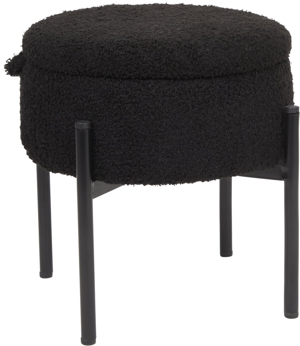 Easyfold® teddy opbergpoef Zwart Opberg Modern Zacht Poef