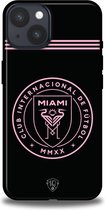 Inter Miami clublogo hoesje Apple iPhone 14 Backcover TPU Zwart Roze