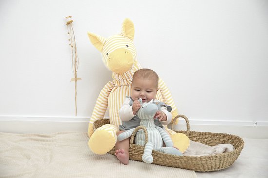 Happy Horse Zebra Ziggy Knuffeldoekje - Geel - Baby cadeau van Happy Horse — afbeelding 2