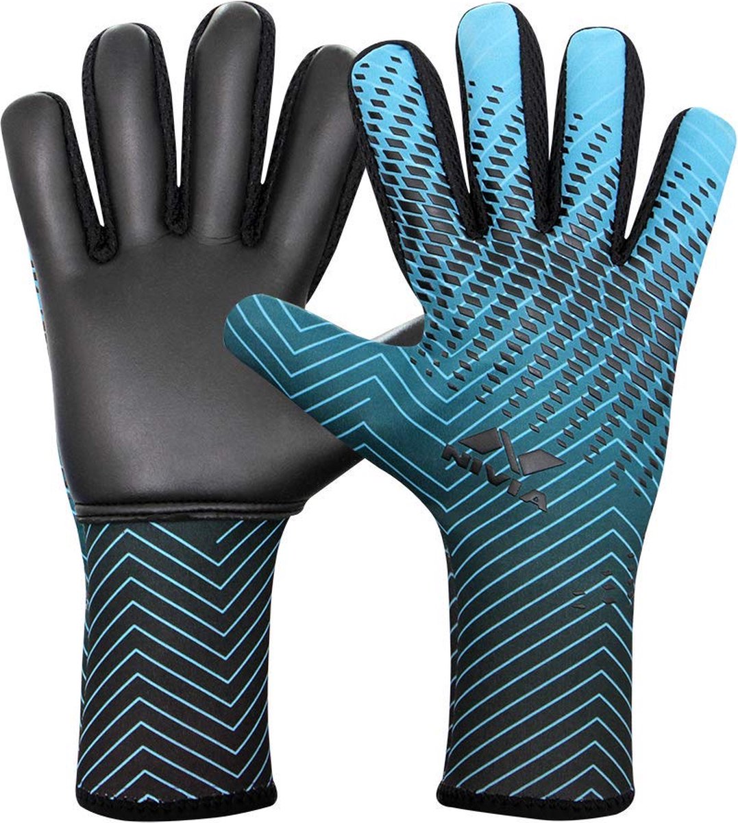 Nivia Force Goalkeeper Gloves for Mens & Womens (Blue/Black, Size-S) Material-Rubber | Comfortable Fit | ‎Extra Grip | Football Gloves