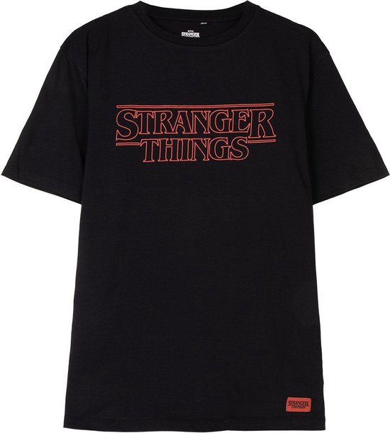 T-Shirt met Korte Mouwen voor kinderen Stranger Things Zwart