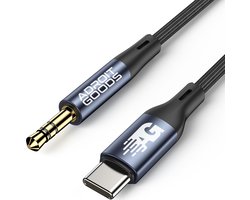 AdroitGoods USB-C naar jack Audio Aux kabel - 150cm - 3,5 mm jack naar Usb-c - Auto - Geschikt Voor Auto, Telefoon, Samsung, Apple iPhone, iPod, iPad