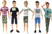 Isa's Friends® Poppenkleertjes - 5 Outfits voor Mannen poppen - Geschikt voor o.a Barbie - Setje 'Jesse'