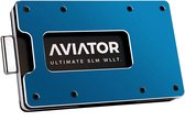 Aviator - Galactic blue slide wallet - carbon cash clip - slim acrylic kleingeld vak - acrylic frame