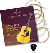 Lintage Guitars® - Cordes de guitare acoustique WS-011 - "Bronze Winding" 0.11 - Cordes de guitare à cordes en acier