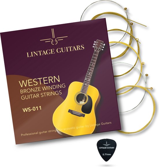 Lintage Guitars® - Cordes de guitare acoustique WS-011 - Bronze Winding  0.11 