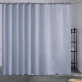 Rideau de douche extra long rideau de bain antifongique pour douche et baignoire rideaux textiles en tissu antibactérien imperméable gris bleu extra large 275 x 180 cm avec 18 douches