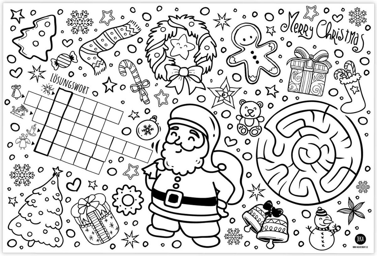 Kerst Placemat Kleurbaar - 12 stuks - Kleuren placemat - Kleurplaat -  Kinderen - Kerst... | bol