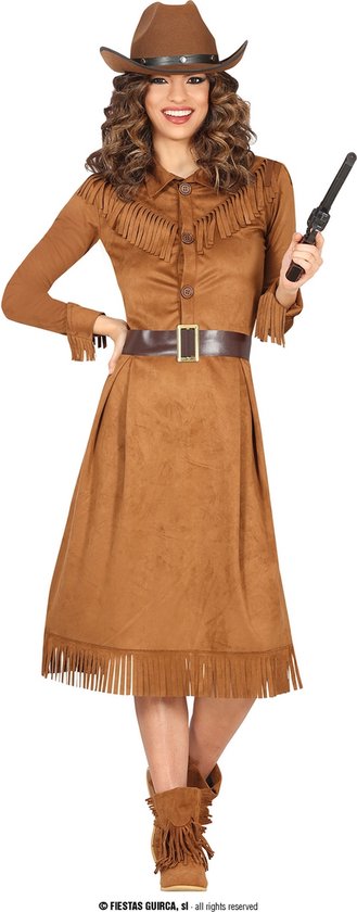 Guirca - Costume de Cowboy & Cowgirl - Dame de Country Western chic - Femme - Marron - Taille 36-38 - Déguisements - Déguisements