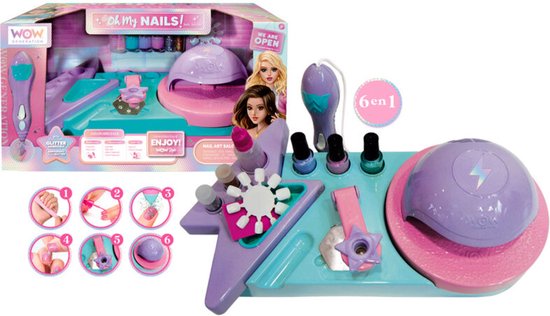 Herenear Nagelstudio Kinder, Geschenke für Mädchen Nagellack Set, Schminkkoffer Mädchen, Nageldesign Kinder Mädchen, Nageltrockner Kinder Mädchen für Geburtstag Weihnachten 6 7 8 9 11 12 Jahren (Rosa
