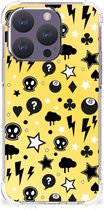 Case Geschikt voor iPhone 15 Pro GSM Hoesje met doorzichtige rand Punk Yellow