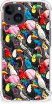 Anti-shock Hoesje met foto Geschikt voor iPhone 15 Telefoon Hoesje met doorzichtige rand Birds