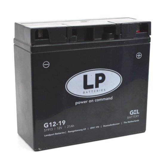 Landport G12-19 Motor GEL Accu 12V 21Ah Onderhoudsvrij Lekvrij Gasdicht 181x76x167 mm