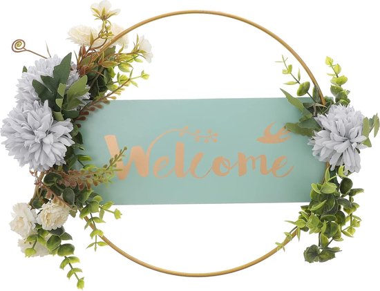 Metalen Welkomstbord met Eucalyptuskrans