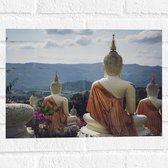Muursticker - Buddhas - Bloemen - Bergen - Bomen - 40x30 cm Foto op Muursticker
