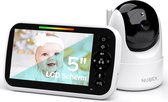 Nubex® Babyfoon met camera - Op afstand bestuurbaar - 5 inch Extra Groot Scherm - Video & Audio - Baby monitor