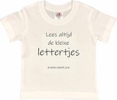 Shirt Aankondiging zwangerschap "Lees altijd de kleine lettertjes (ik word grote zus)" | korte mouw | Wit/zwart | maat 86/92 zwangerschap aankondiging bekendmaking Baby big bro Sis Sister