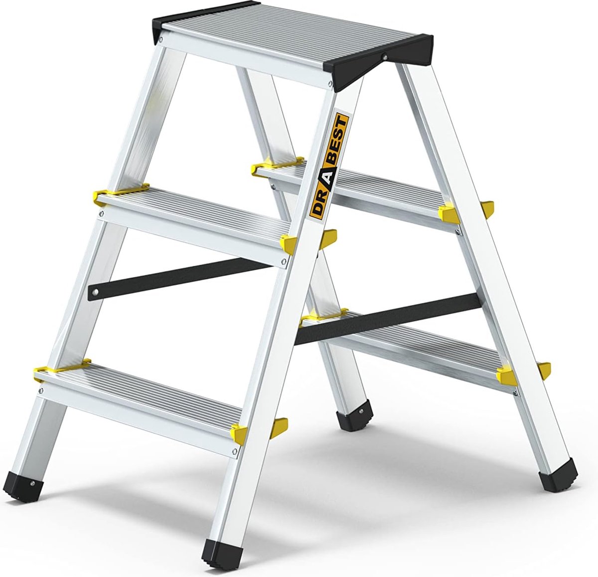 Aluminium ladder, 2-zijdig, 3 treden, draagvermogen 150 kg