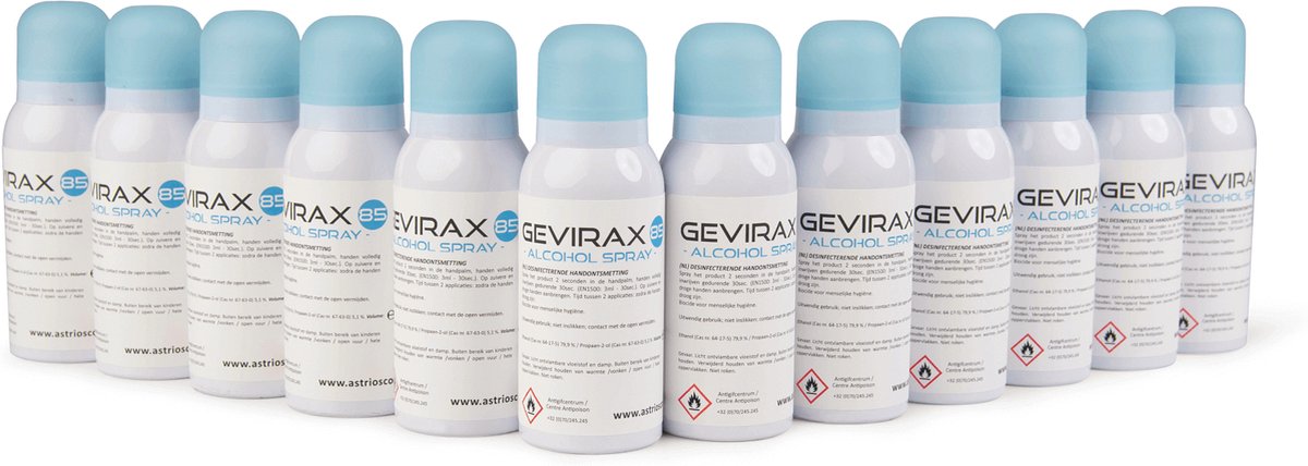 Goedkoopste 12x · Gevirax Desinfecterende Handenspray 100ml – Alcoholspray met Fris Parfum | Antibacterieel & Hydraterend | Voor Thuis, Werk of Onderweg | Toegelaten in Handbagage