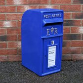 Boîte aux lettres bleue - 24x37x57 cm - Capacité de poids : jusqu'à 200 lettres - Support mural inclus - Verrouillable - 2 clés dorées - Ecosse