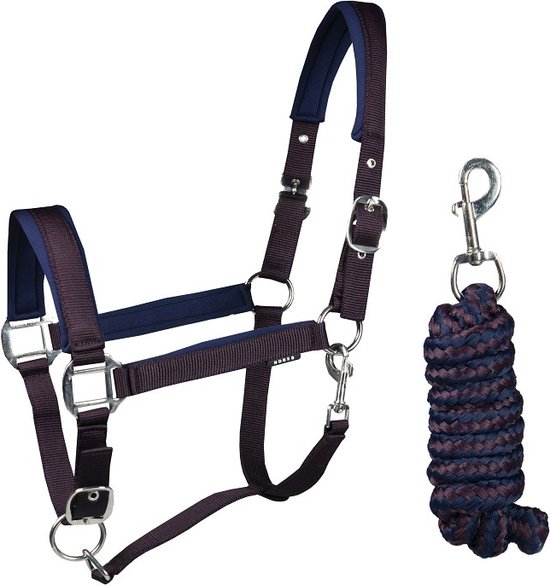Netproshop Paardenhalster Rudolph - Rood Met Kunstwol Gevoerd - Maat Full - Verstelbaar Met Musketonsluiting - Voor Shetty Tot Volwassen Paarden
