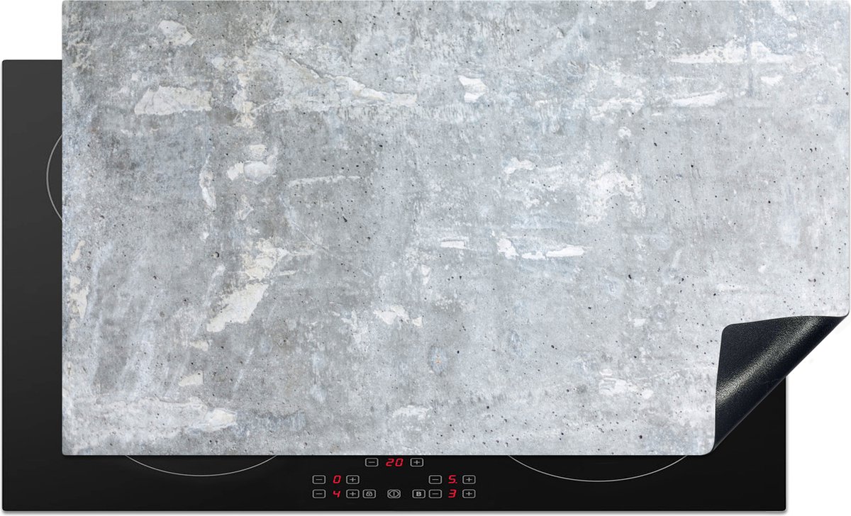 KitchenYeah - Inductie beschermer - Betonlook - Steen - Industrieel - Beton print - Grijs - Kookplaat - Inductie fornuis - 91x52 cm - Inductie kookplaat - Inductie mat - Keuken decoratie aanrecht