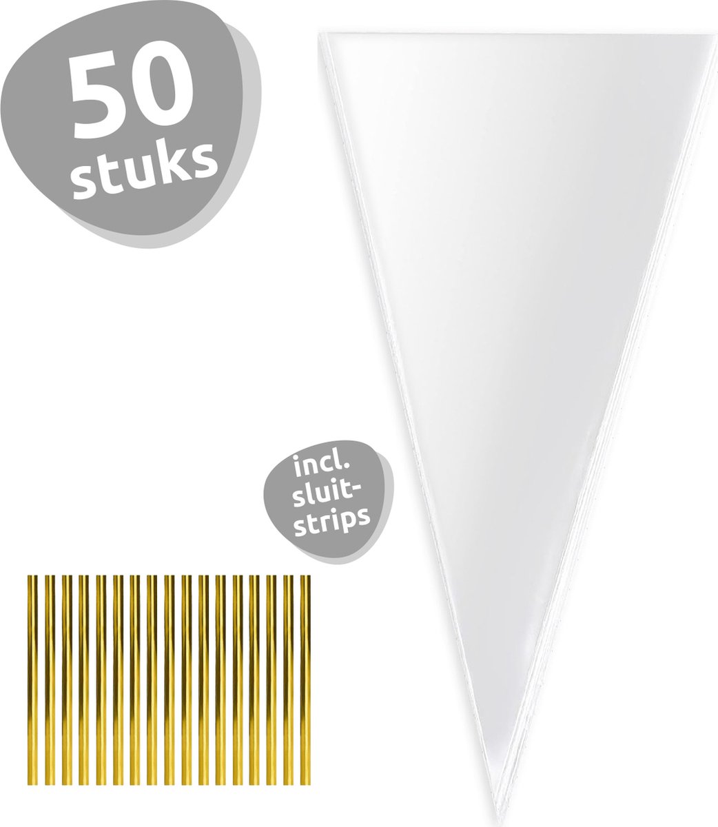 Isa's Friends® - Uitdeelzakjes - 50 stuks - 25 x 13cm - Puntzakken - Snoepzakjes - Traktatie Zakjes - Cellofaan Zakjes - Cadeauzakjes - Uitdeelzakjes Kinderfeestje - Traktatie Uitdeelcadeautjes - Zakjes Traktatie — afbeelding 8