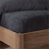 Decoware® Teddy fleece hoeslaken - antraciet - 200x200 cm
