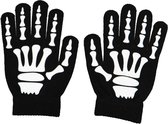 Halloween handschoenen - Skelet Kidshandschoenen - Skelet - GLOW In The Dark - ONE SIZE - Halloween verkleedkleding - Zwart.