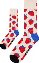 Eenmannenkado.nl Zo Vader Zo Zoon/Dochter matching sokken Strawberry | Maat: Vader 41 - 46 | Kind 12 - 24 maanden | Aardbeien | Vaderdag | Kraamcadeau