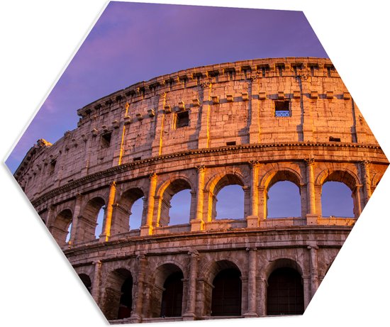 PVC Schuimplaat Hexagon - Colosseum - Rome - Stad - Gebouw - 70x60.9 cm ...