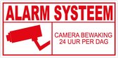 Camera Alarm Systeem Sticker Rood - Set van 3 Stickers - 7,5 x 3,7 cm