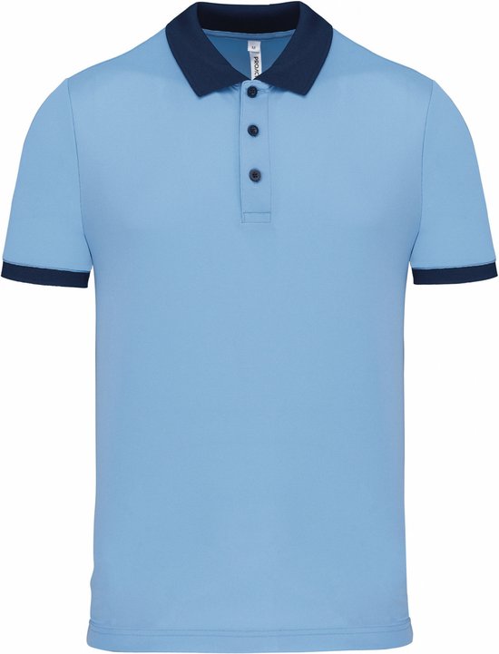 Proact Poloshirt Sport Pro premium quality - lichtblauw/navy - mesh polyester stof - voor heren XXL