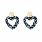 Bijoutheek Clips d'oreilles Perles Coeur Blauw Foncé