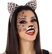 Atosa Verkleed diadeem luipaard/panter/katten oren/oortjes - meisjes/dames - Carnaval