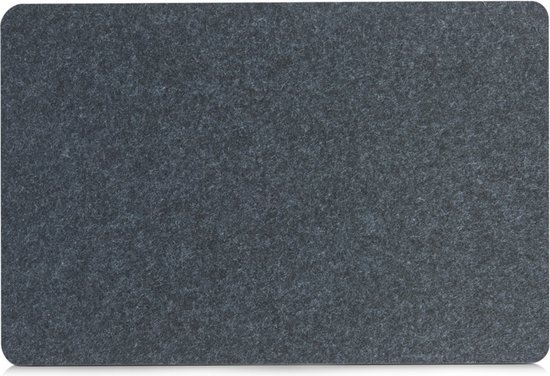 1x Rechthoekige placemats antraciet grijs vilt 45 x 30 cm - Tafeldecoratie - Borden onderleggers