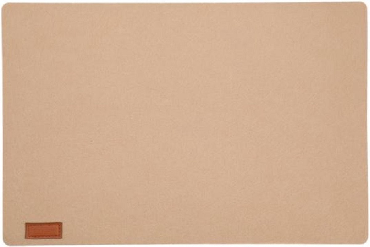 Cepewa Rechthoekige placemat - vilt - beige - 30 x 45 cm - met ronde hoeken - Diner/ontbijt
