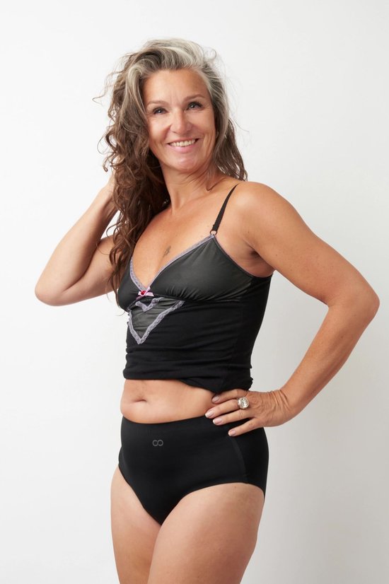 Sous-vêtements menstruels et d'incontinence Moodies Undies - Hiphugger taille haute sans couture - Gousset modéré - Zwart - Taille XL