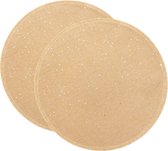 Feeric placemats/onderleggers - 4x - goud - rond - D38 cm - glitters - jute