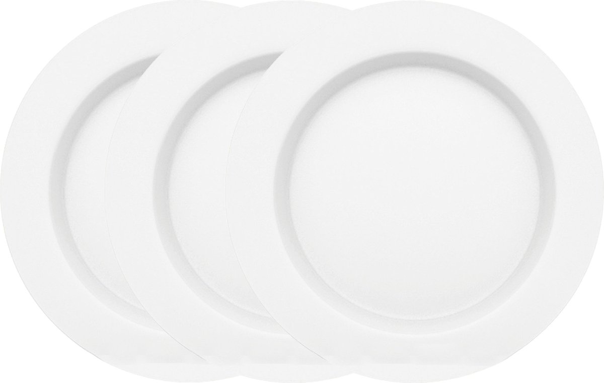 Juypal Bordenset - 12x - wit - kunststof - D26 cm - herbruikbaar - BPA-vrij