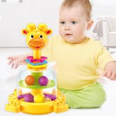 JollyToddler - Rotating Giraffe - Draaiende Giraf - Peuters - Baby - Draaiende Ballen - Kinderspeelgoed - Dieren - Kleuren - Geel