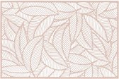 Set de table rectangulaire Jungle rose - PVC - 45 x 30 cm - Motif feuilles ajourées