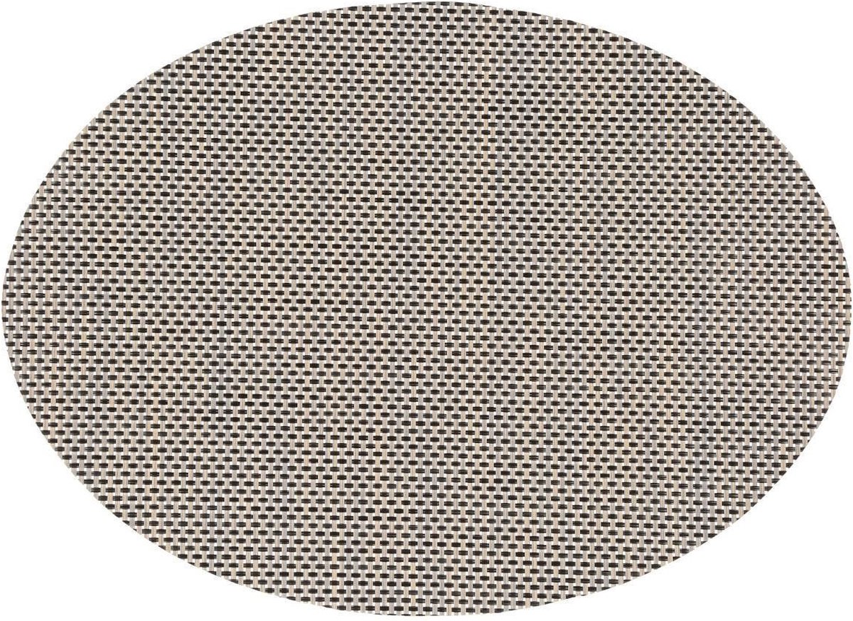 Secret De Gourmet Placemat Maoli - ovaal - zwart/beige - 48 x 35 cm - kunststof - onderlegger - Tafel onderleggers