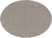 Ovale placemat Maoli zwart/beige kunststof 48 x 35 cm - 48 x 35 cm - Tafel onderleggers