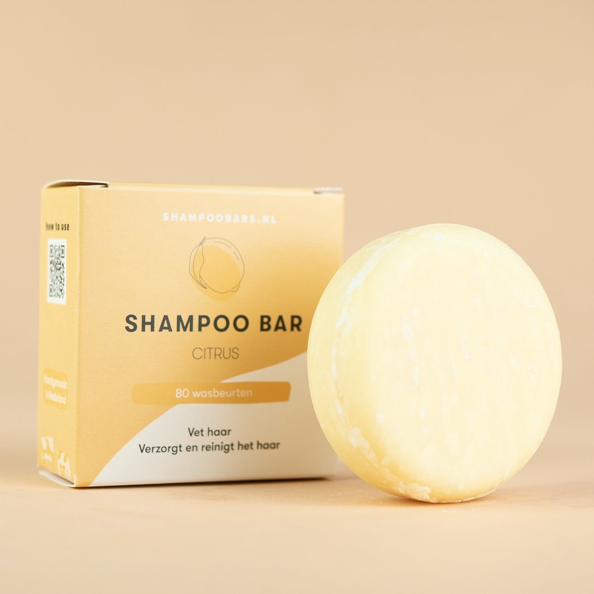Shampoo Bar Citrus | Handgemaakt in Nederland | SLS- & SLES-vrij | Dierproefvrij | Plasticvrij | Vegan | Crueltyfree | 100% biologisch afbreekbare verpakking
