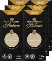 Gran Maestro Italiano - Cappuccino - Tasses à café - Capsules Compatibles Nespresso - Saveur Intense - 6 x 20 Tasses