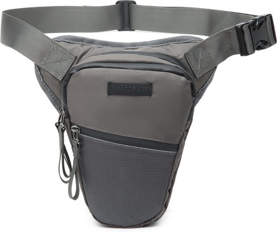 Bagwise® - Smartbag - Beentas Motor- Heuptas Motor - Motortas - Fiets -Leg Bag Motorcyclist - Unisex - 8638 Donker Grijs