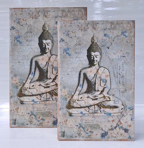 Denza- Opberg box Buddha carte postale BKC108L2600 boekendoos - opbergdoos - decoratie - vintage - deco - decoratieve boeken - doos boek - kasboek - dozen - kluizen boek - kist - decoratief