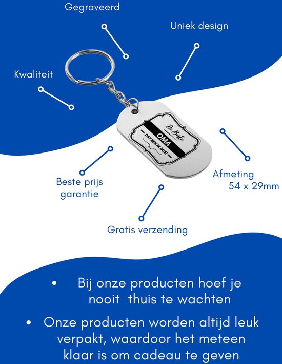 Akyol - la meilleure grand-mère c'est moi porte-clés - Grand-mère - famille - cadeau - 54 x 29mm